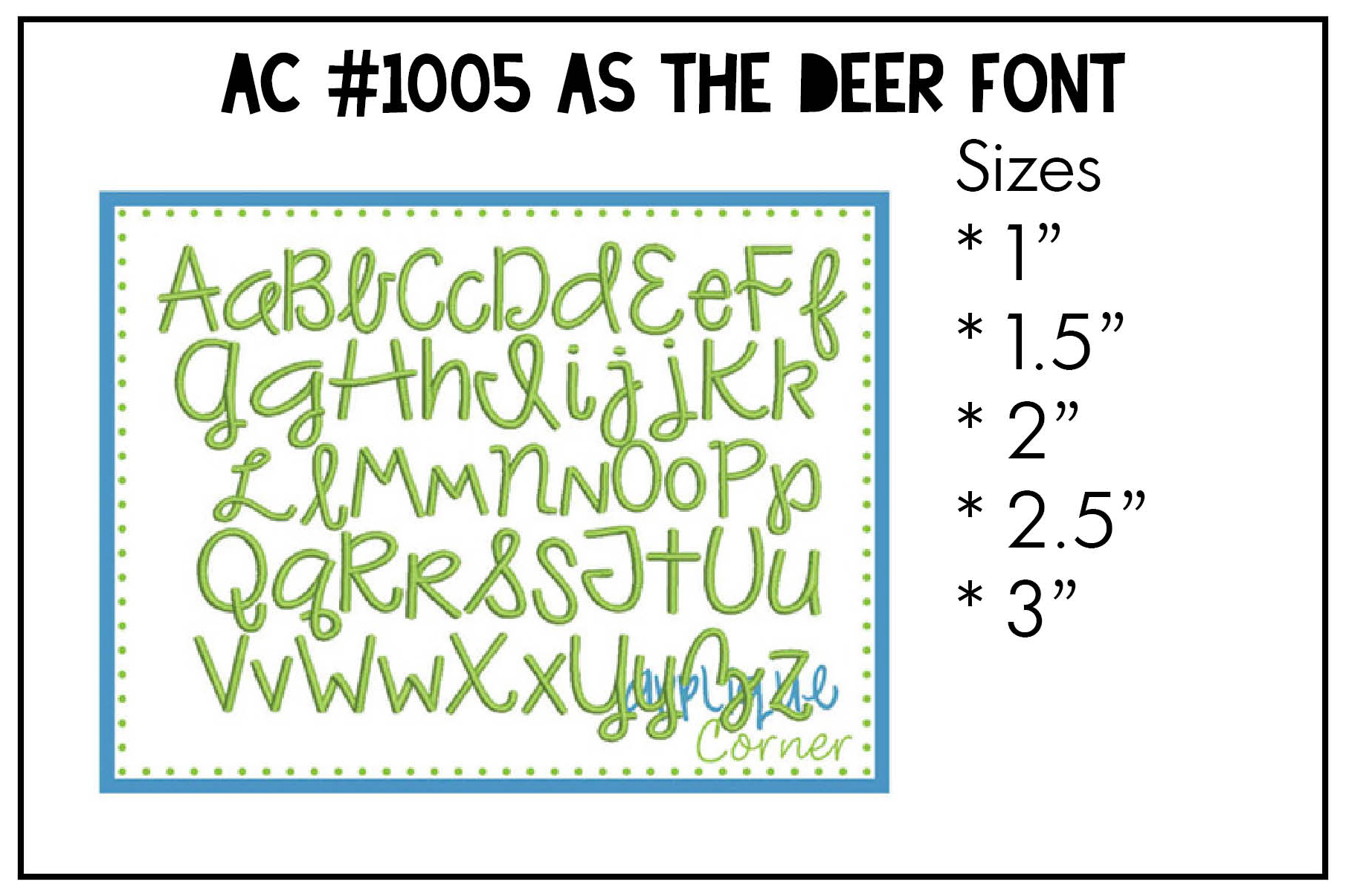 As The Deer Embroidery Font