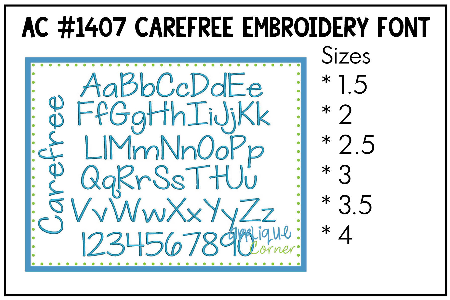 Carefree Embroidery Font