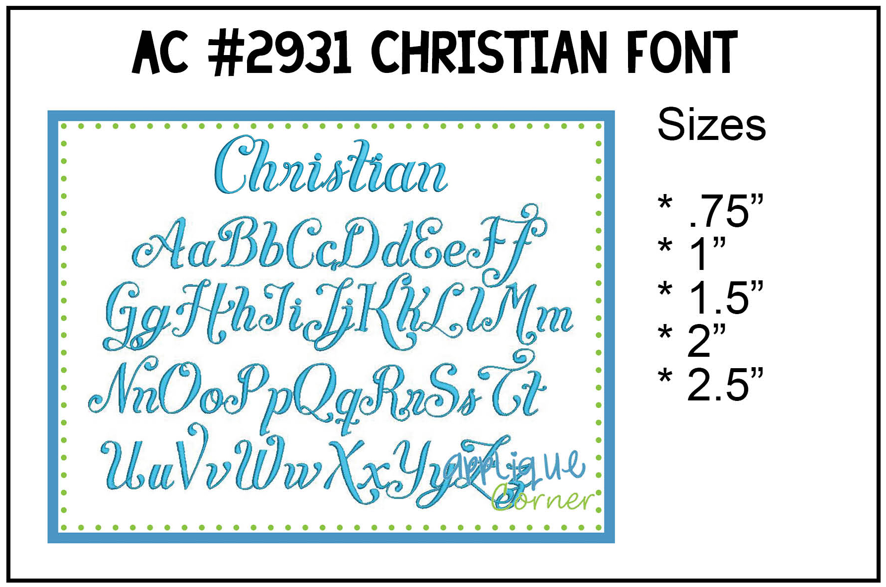 Christian Embroidery Font
