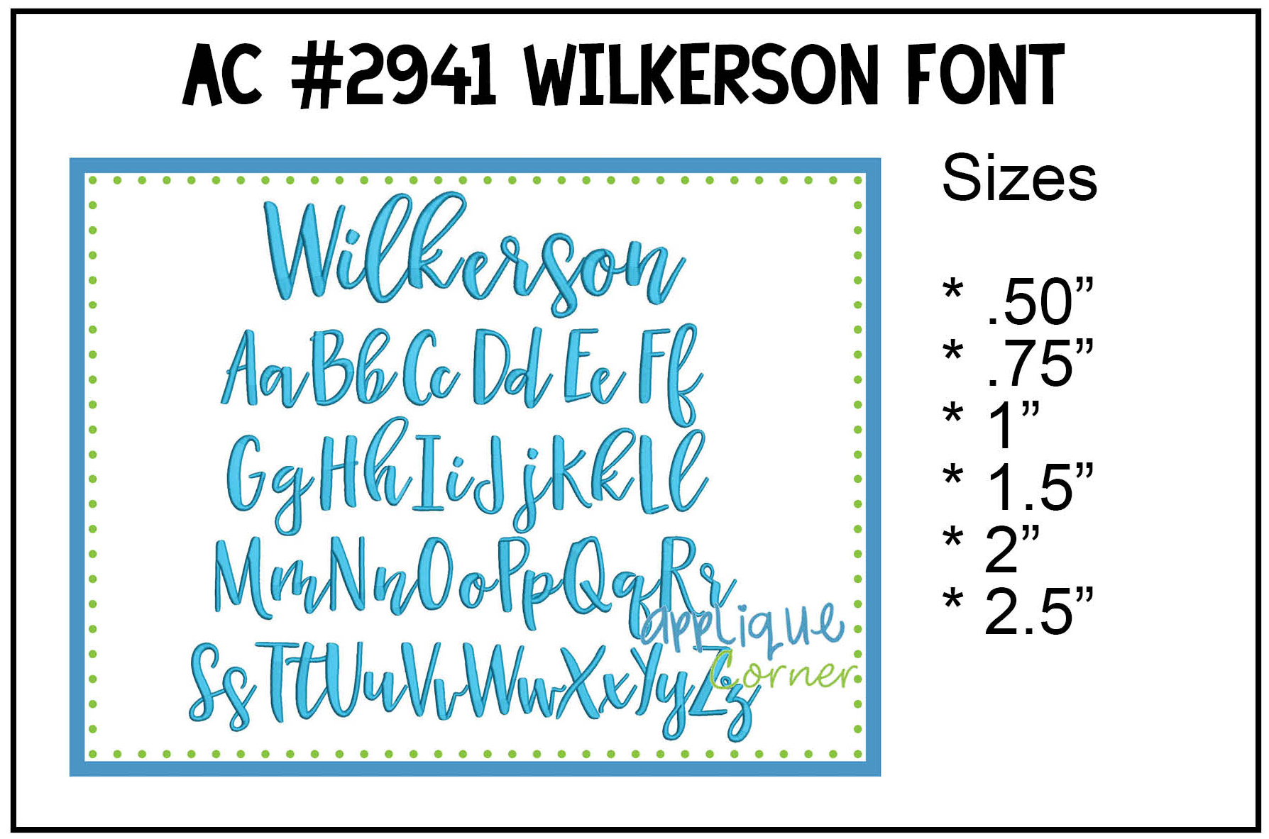 Wilkerson Embroidery Font