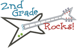 2nd Grade Rocks Applique Design
