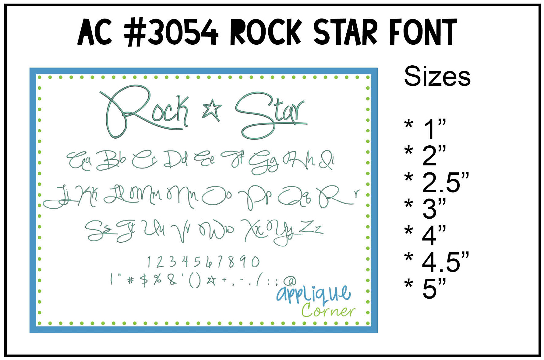 Rock Star Embroidery Font