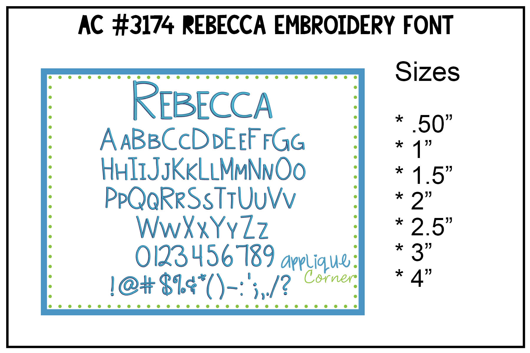 Rebecca Embroidery Font
