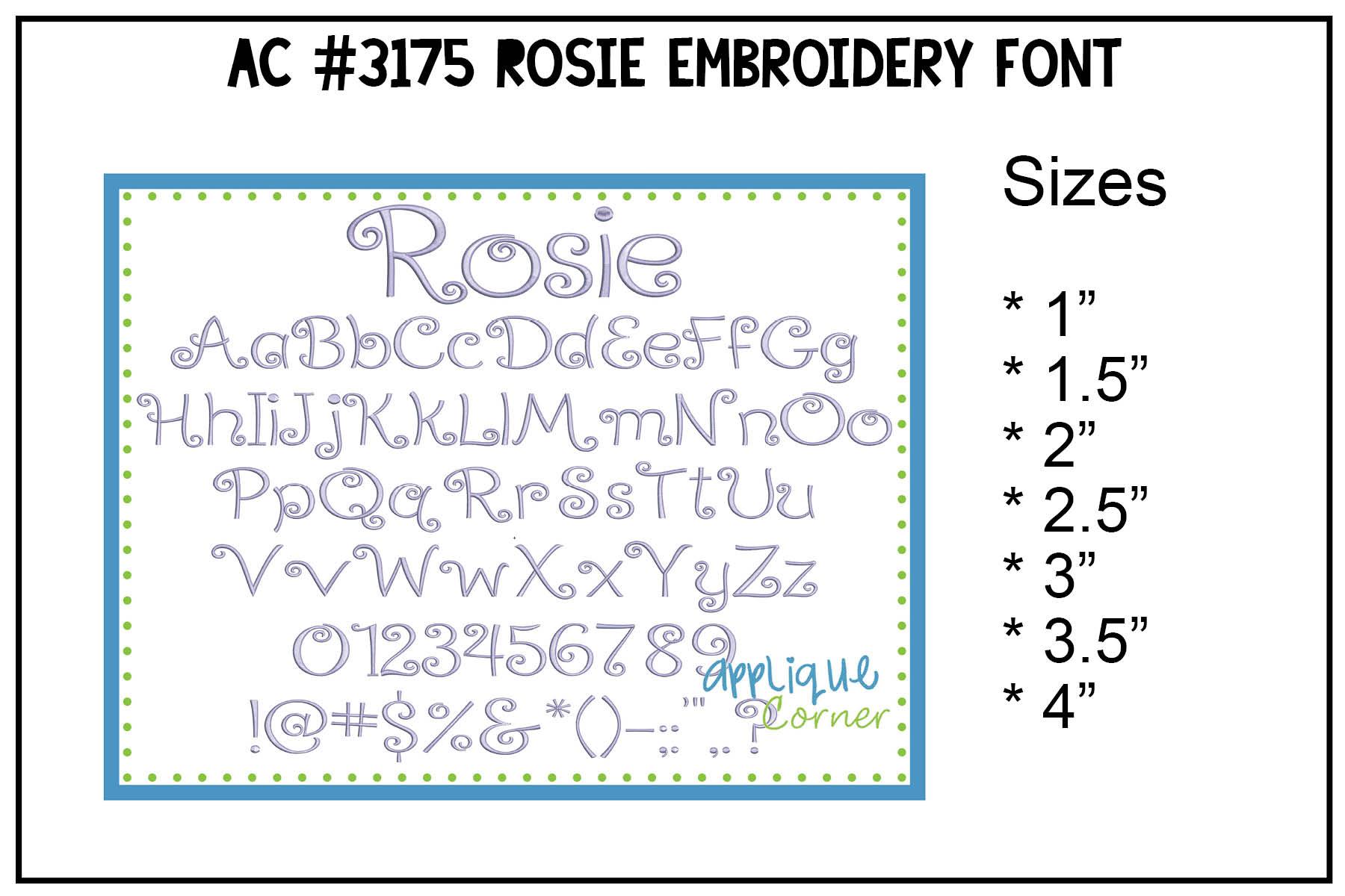 Rosie Embroidery Font