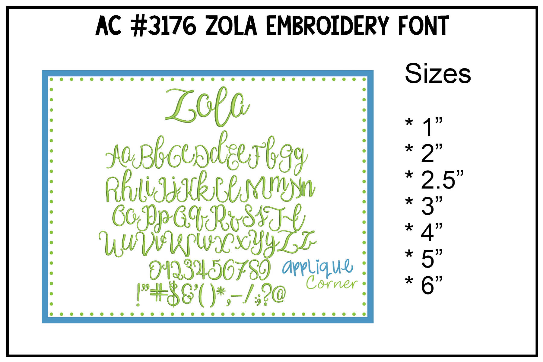 Zola Embroidery Font