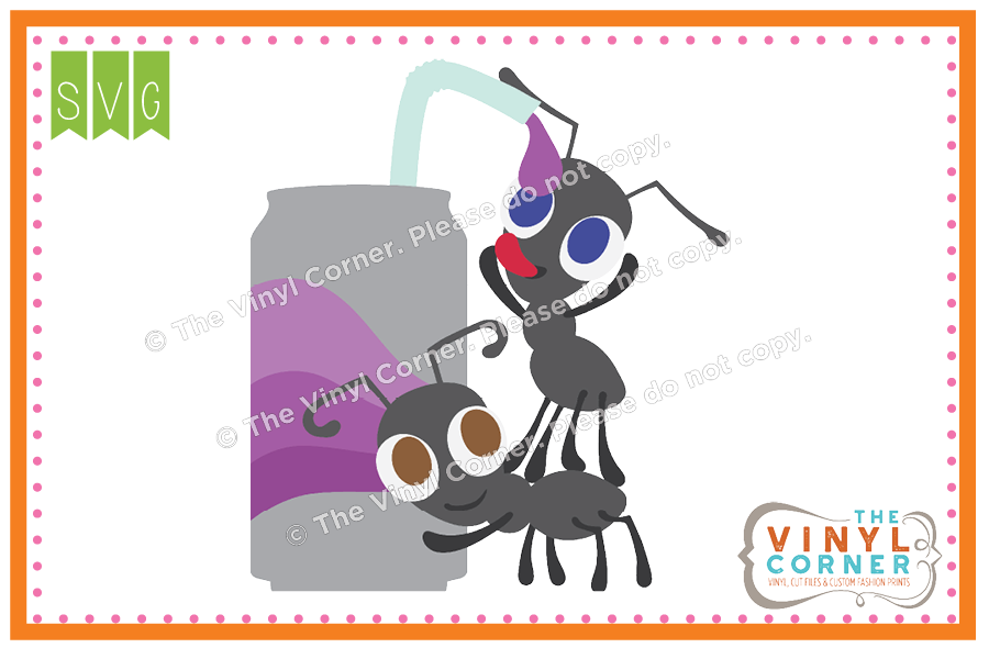 Ant With Soda Cuttable SVG Clipart Design