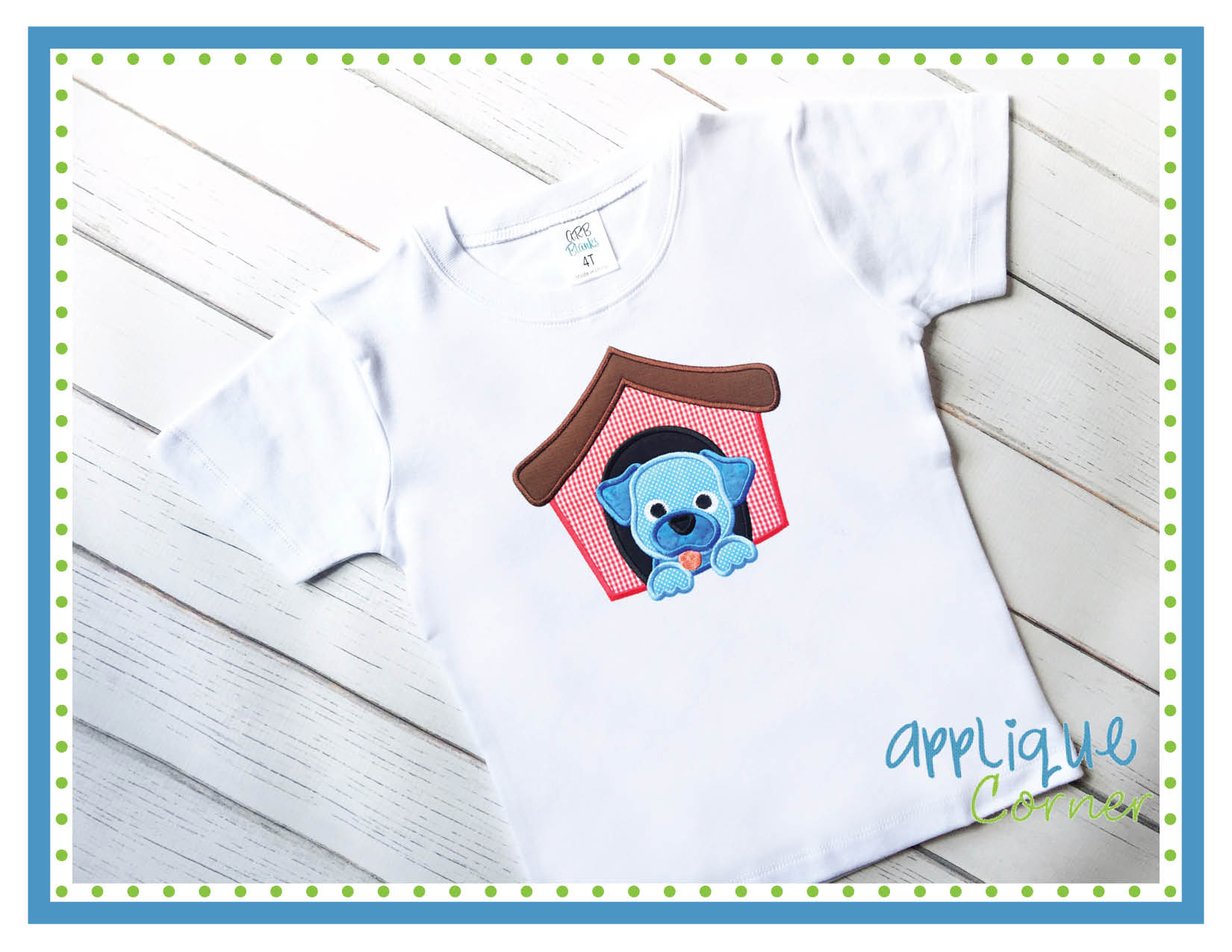 Puppy in Doghouse Applique Design