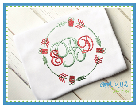 Christmas Monogram Embroidery Design