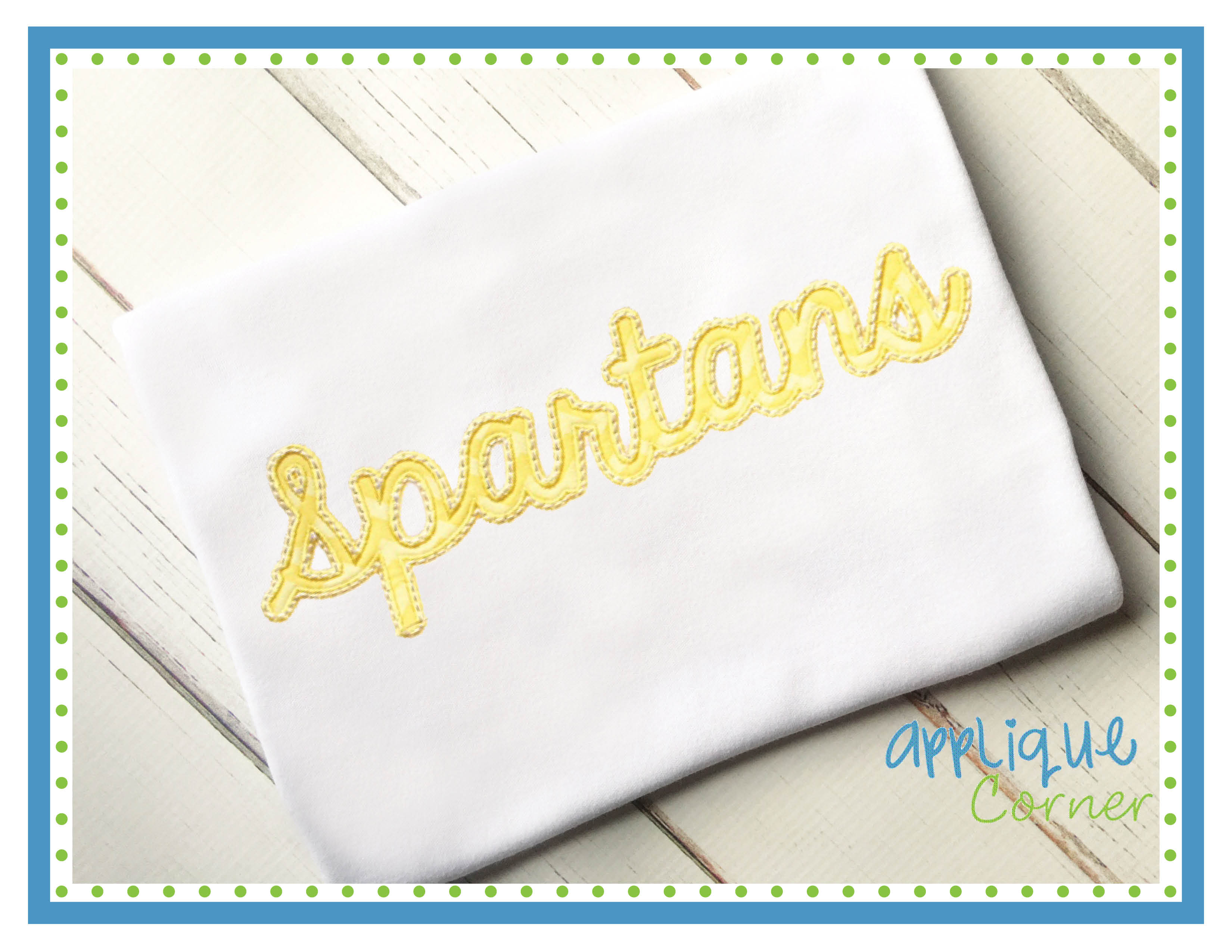 Spartan Script Applique Design