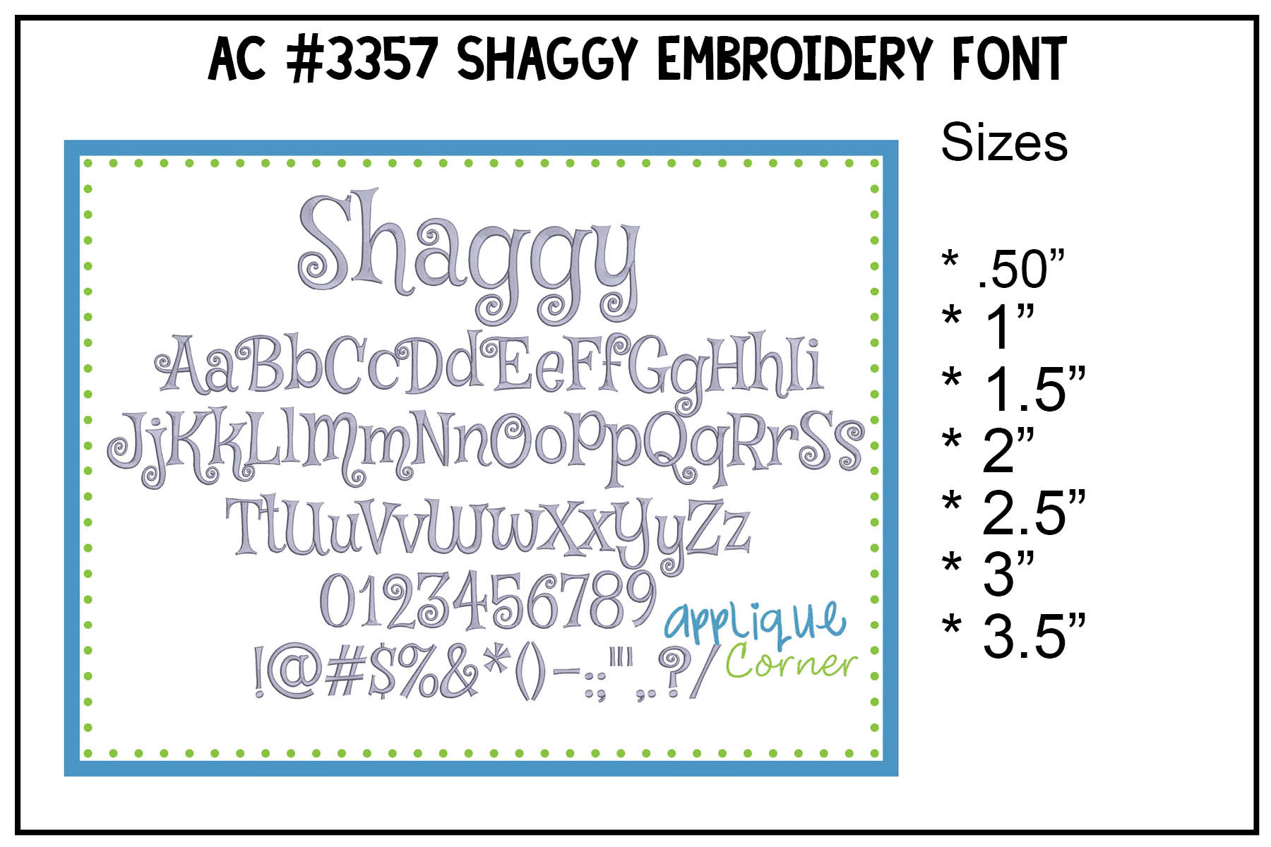 Shaggy Embroidery Font