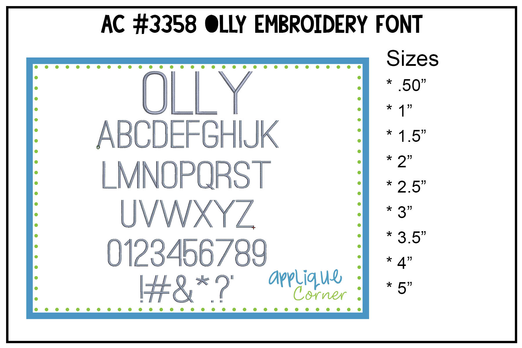 Olly Embroidery Font