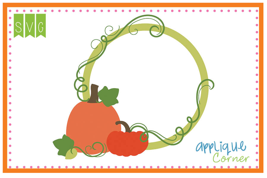 Pumpkin Monogram Circle Cuttable SVG Clipart
