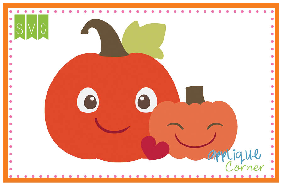 Pumpkin Pair Cuttable SVG Clipart