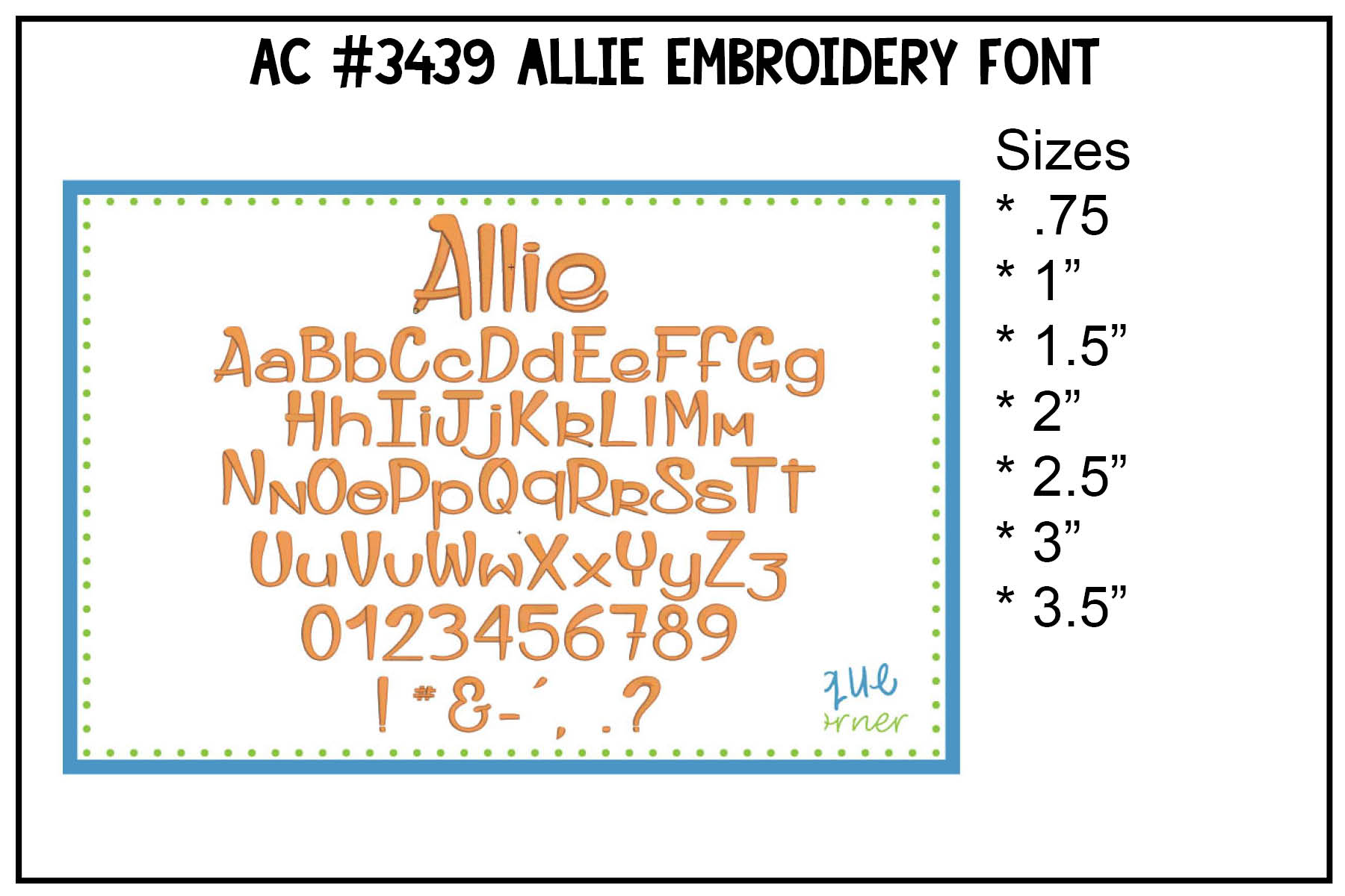 Allie Embroidery Font