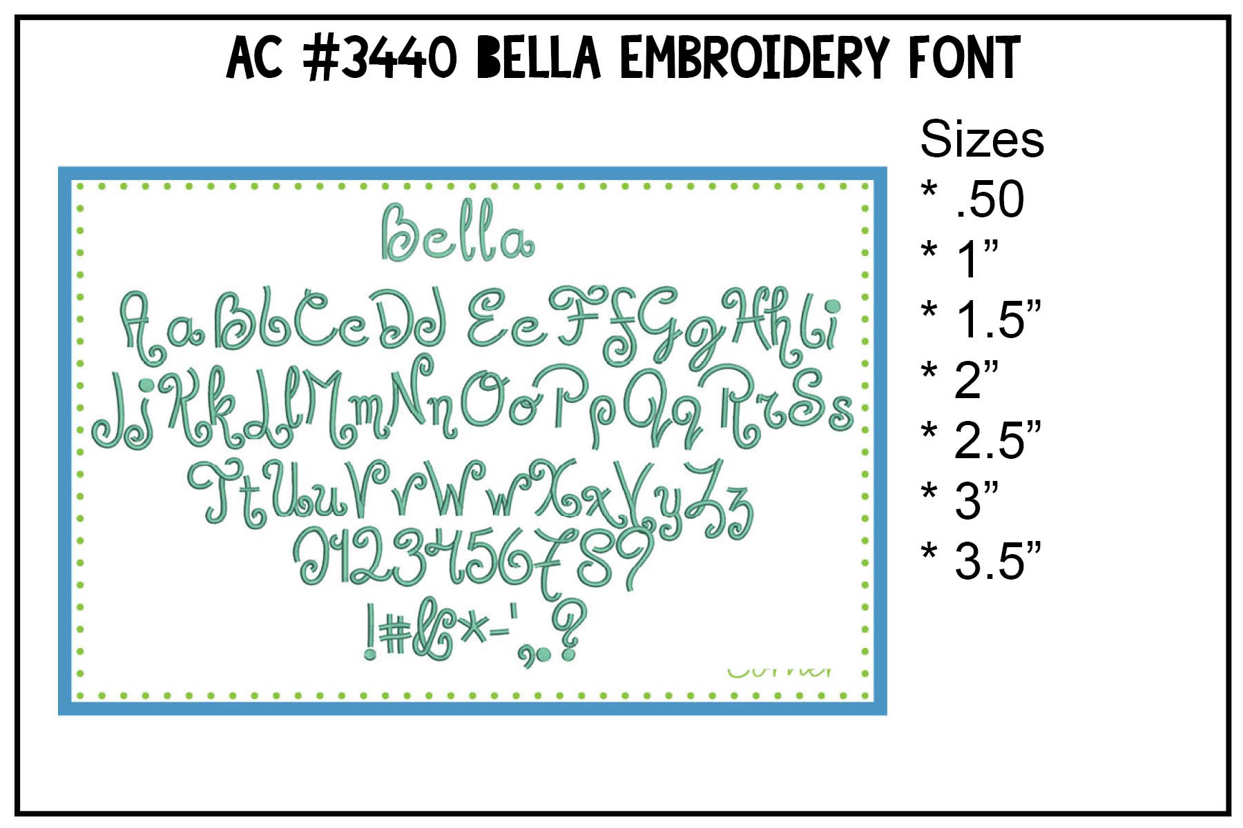 Bella Embroidery Font