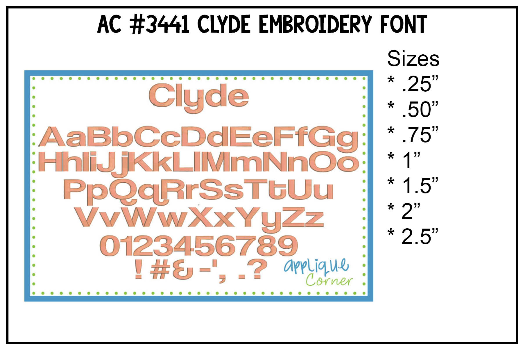 Clyde Embroidery Font