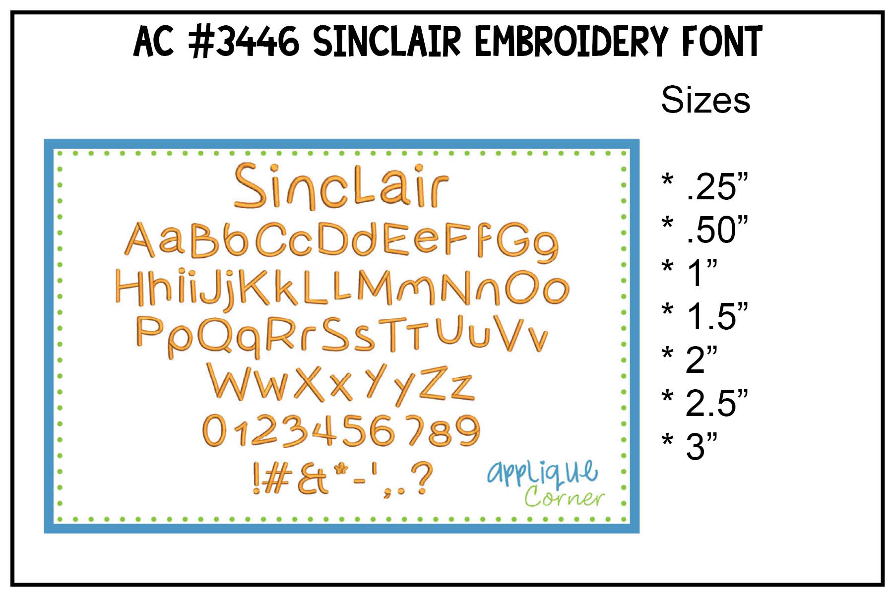 Sinclair Embroidery Font