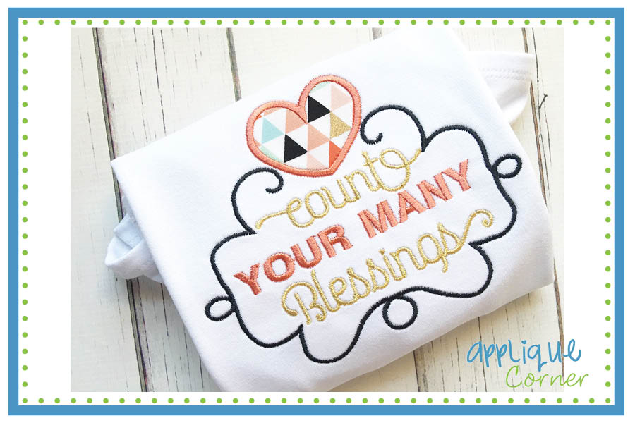 Count Your Many Blessings Applique Design