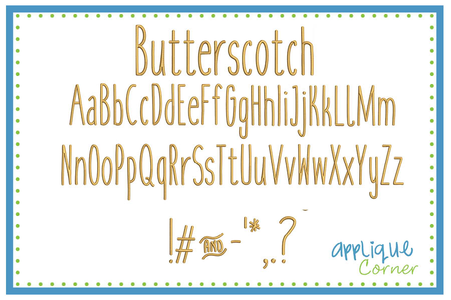 Butterscotch Embroidery Font