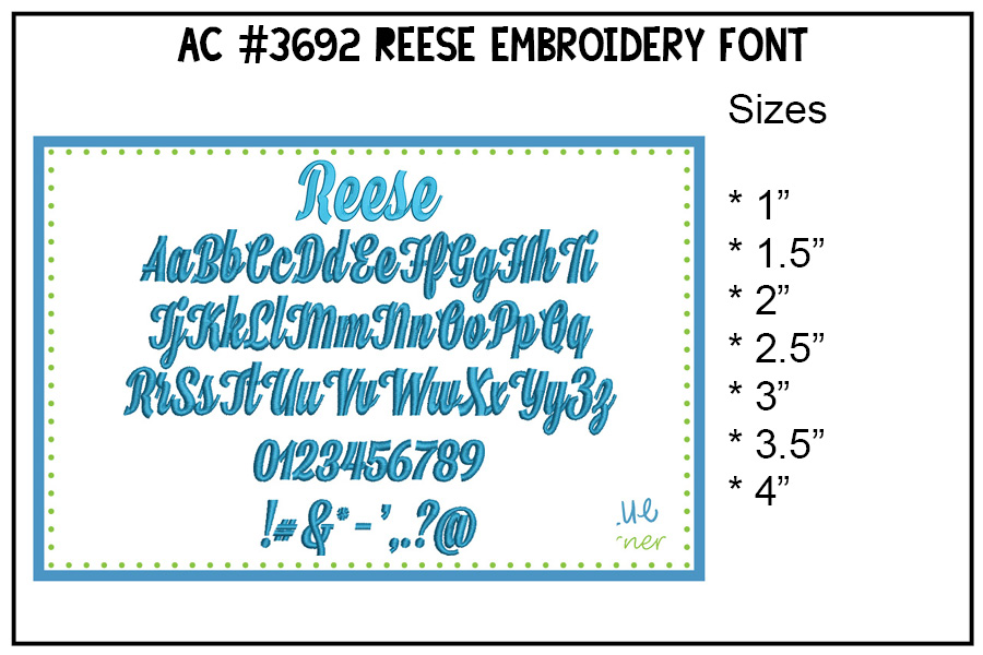 Reese Embroidery Font