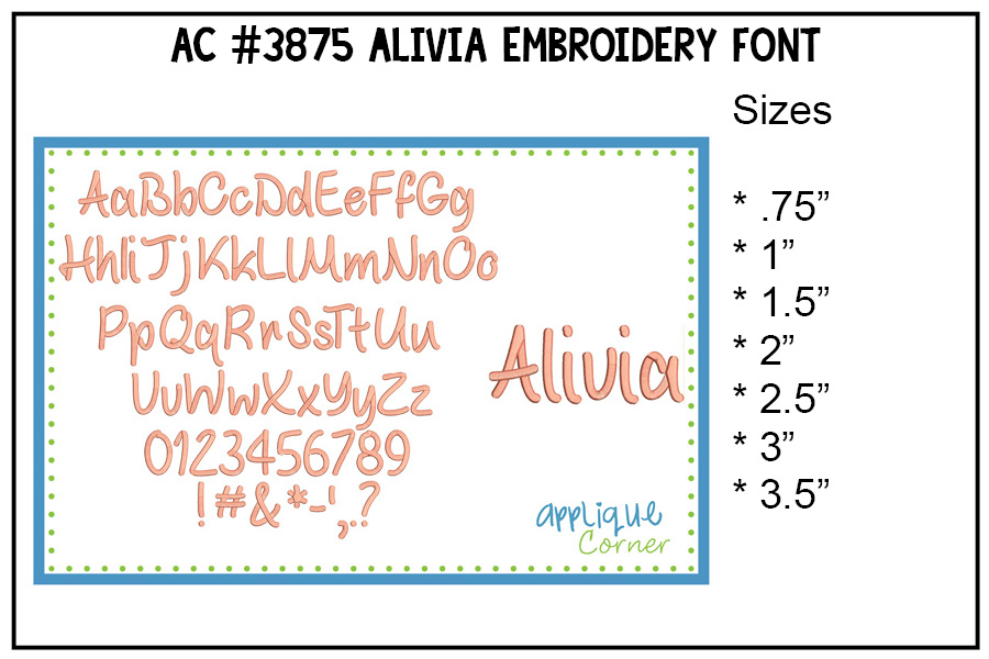 Alivia Embroidery Font