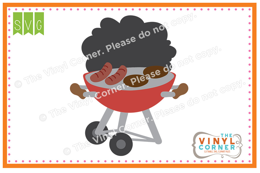 BBQ Smoke Monogram Cuttable SVG Clipart Design