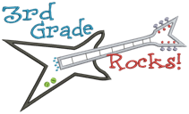 Third Grade Rocks Applique Design