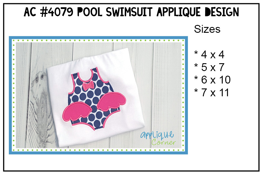 Pool Swimsuit With Bow Applique Design