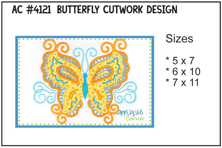 Butterfly Cutwork Embroidery Design