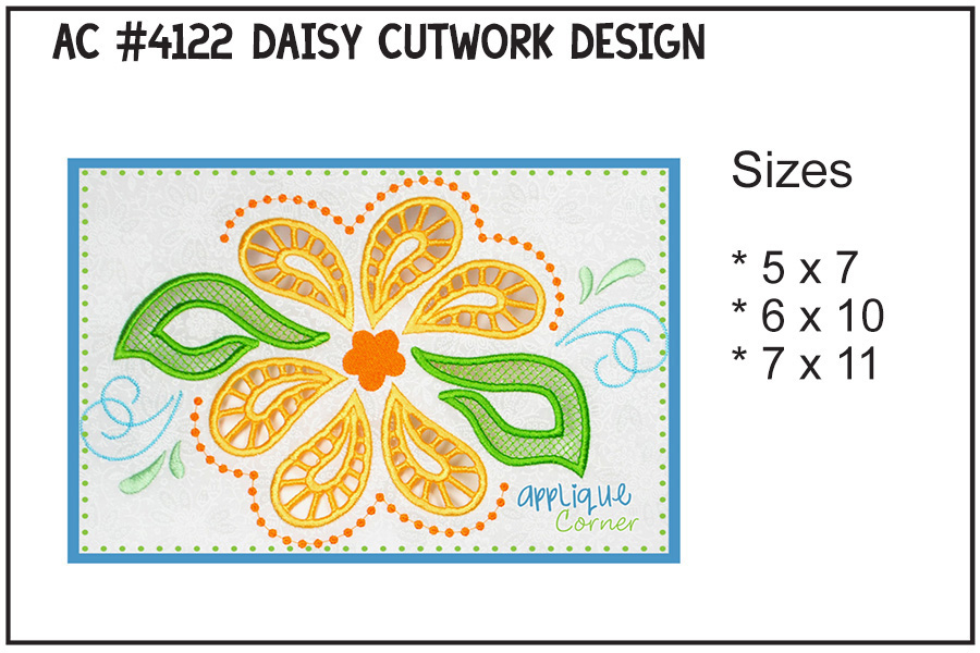 Daisy Cutwork Embroidery Design
