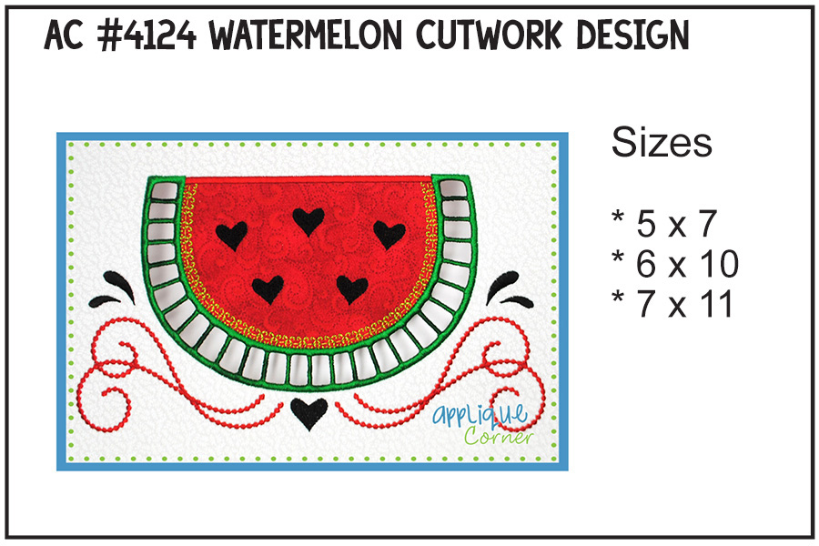 Watermelon Cutwork Embroidery Design
