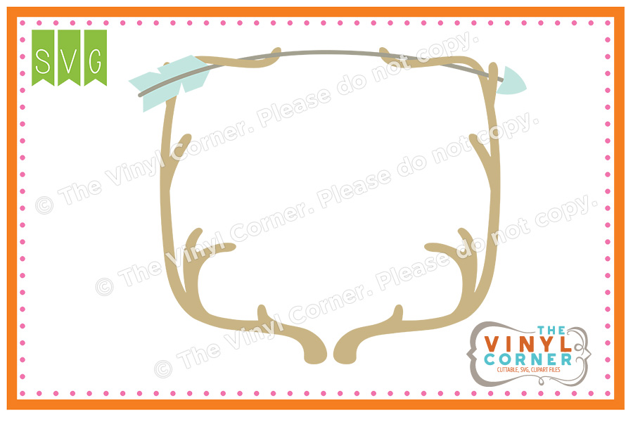 Antler Frame Cuttable SVG Clipart Design