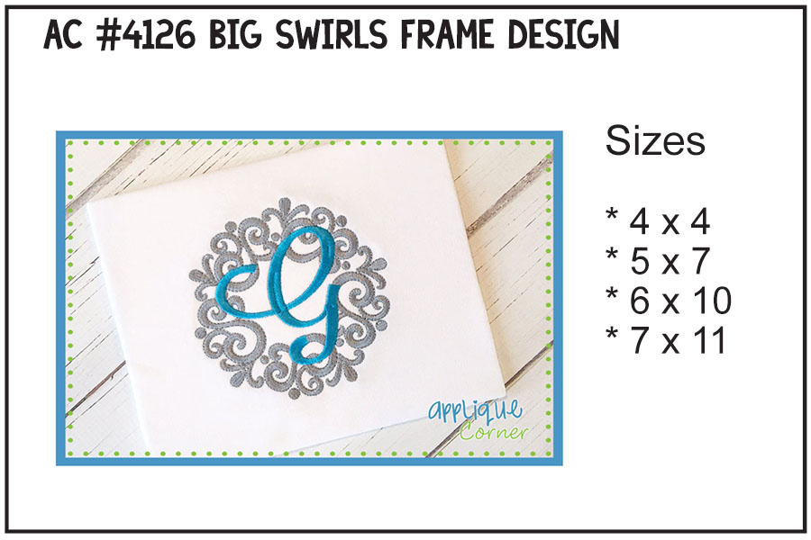 Big Swirls Frame Embroidery Design
