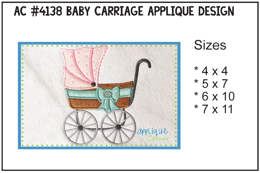 Baby Carriage Applique Design