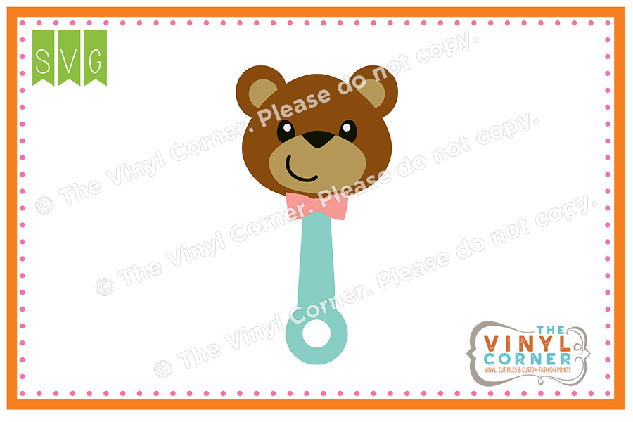 Bear Rattle Cuttable SVG Clipart Design