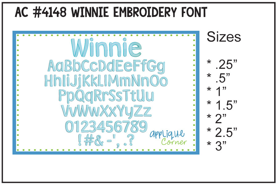 Winnie Embroidery Font