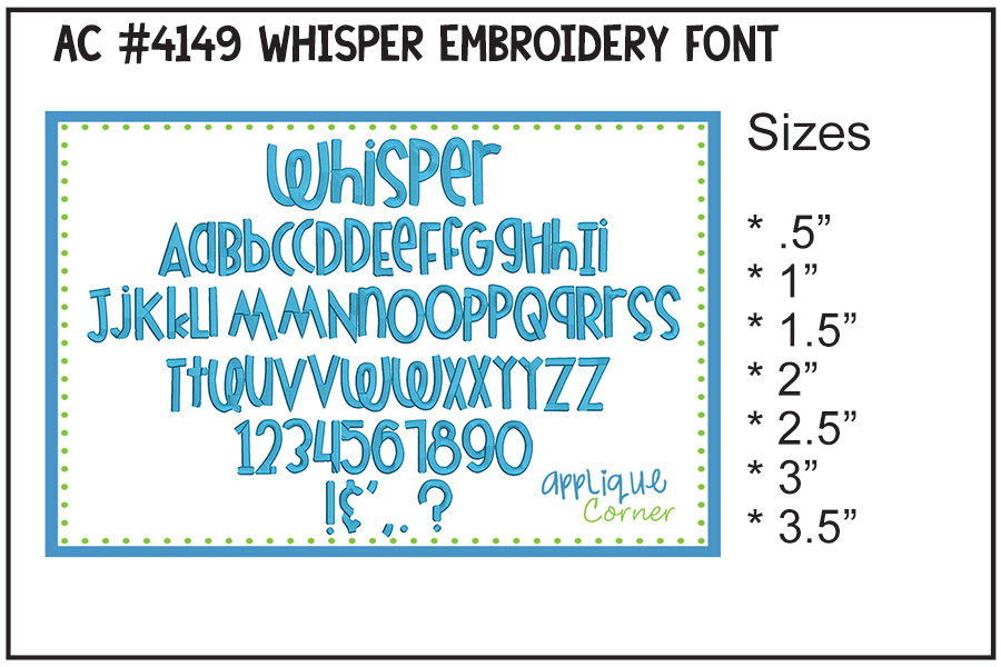 Whisper Embroidery Font