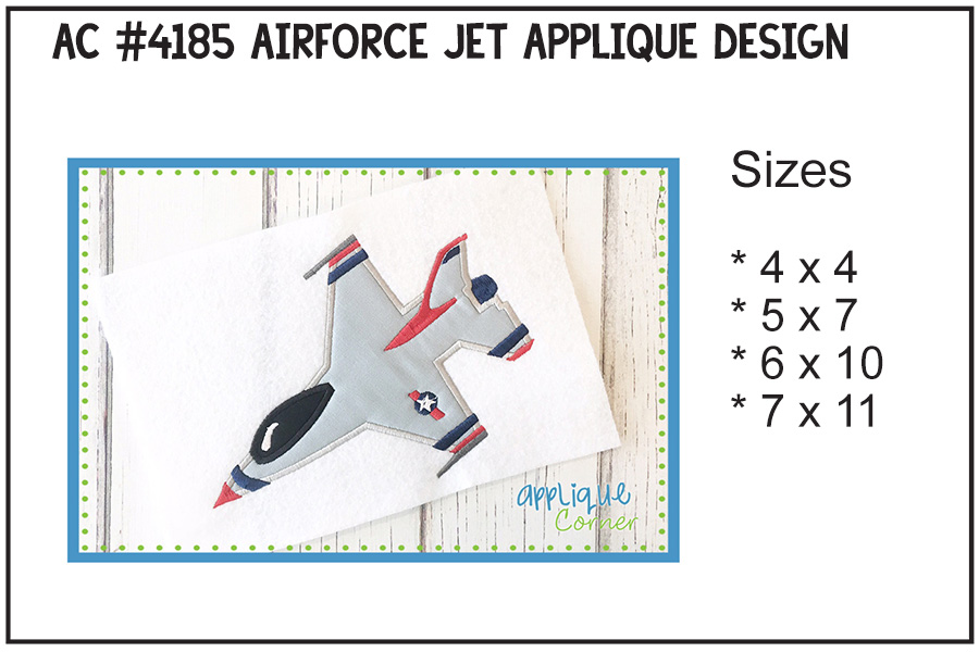 Airforce Jet Applique Design