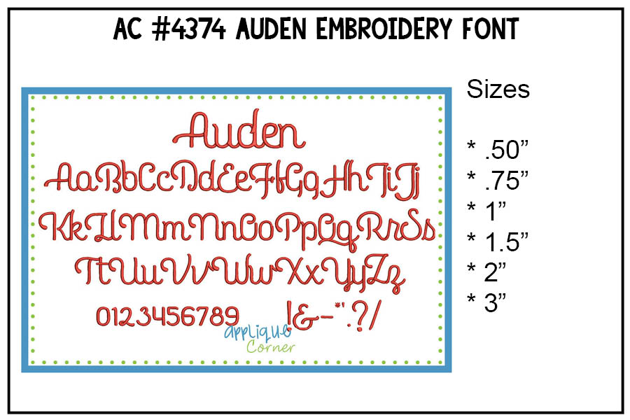 Auden Embroidery Font
