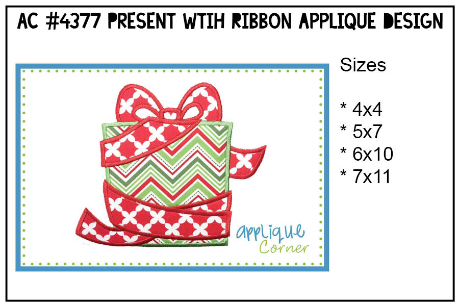 Present with Ribbon Applique Design