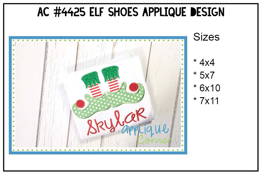 Elf Shoes Applique Design