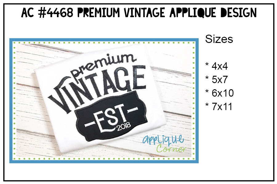 Birthday Premium Vintage EST Applique Design
