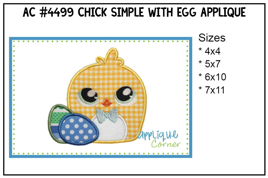 Chick Simple with Egg Applique Design