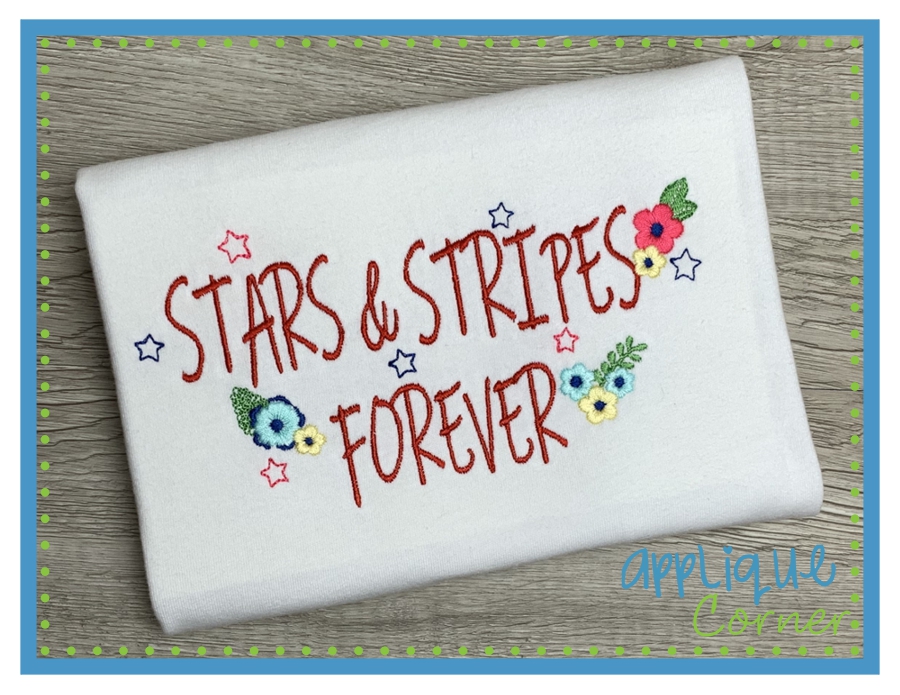 Stars and Stripes Forever Embroidery Design