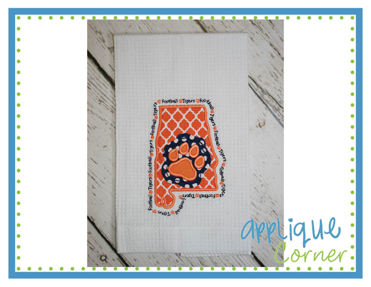 State of Alabama Tigers Applique Design