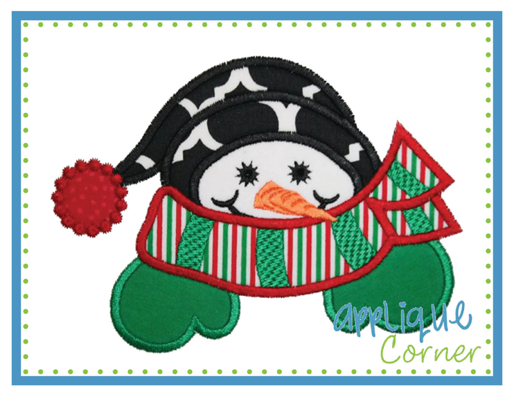 Snowman Head Cozy Applique Design
