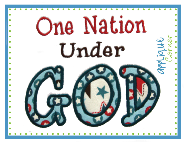 One Nation Under God Applique Design