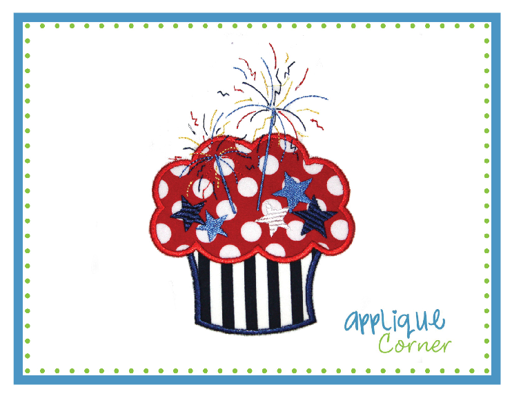 Cupcake Sparklers Applique Design