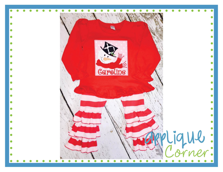 Snowman Head Patch Applique Design