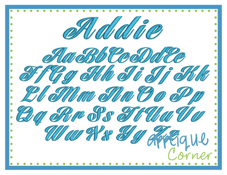 Addie Embroidery Font